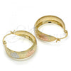 Oro Laminado Medium Hoop, Gold Filled Style Polished, Tricolor, 02.106.0008.1.30