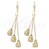 Oro Laminado Long Earring, Gold Filled Style Teardrop Design, Golden Finish, 5.086.014