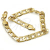 Gold Tone Basic Bracelet, Curb Design, Polished, Golden Finish, 04.242.0029.08GT