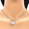 Sterling Silver Pendant Necklace, with White Cubic Zirconia, Polished, Rhodium Finish, 04.336.0186.16