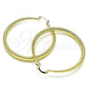 Oro Laminado Large Hoop, Gold Filled Style Hollow Design, Diamond Cutting Finish, Golden Finish, 02.213.0440.50