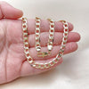 Oro Laminado Basic Necklace, Gold Filled Style Pave Cuban Design, Polished, Golden Finish, 04.213.0342.24
