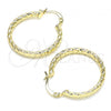 Oro Laminado Medium Hoop, Gold Filled Style Diamond Cutting Finish, Golden Finish, 02.213.0260.30