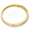 Oro Laminado Individual Bangle, Gold Filled Style with White Cubic Zirconia, Polished, Golden Finish, 07.196.0006.04 (04 MM Thickness, Size 5 - 2.50 Diameter)