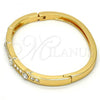 Gold Tone Individual Bangle, with White Crystal, Polished, Golden Finish, 07.252.0029.04.GT (05 MM Thickness, One size fits all)