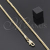 Oro Laminado Basic Necklace, Gold Filled Style Box Design, Polished, Golden Finish, 5.222.038.22