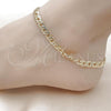 Oro Laminado Fancy Anklet, Gold Filled Style Polished, Golden Finish, 04.63.1362.10