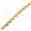 Oro Laminado Fancy Anklet, Gold Filled Style Puff Mariner Design, Polished, Golden Finish, 04.63.1311.10