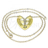 Oro Laminado Pendant Necklace, Gold Filled Style Heart Design, Polished, Golden Finish, 04.156.0406.18