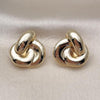 Oro Laminado Stud Earring, Gold Filled Style Love Knot Design, Polished, Golden Finish, 02.163.0369