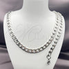 Stainless Steel Necklace and Bracelet, Curb Design, Polished, Steel Finish, 06.116.0052