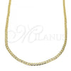 Oro Laminado Basic Necklace, Gold Filled Style Curb Design, Polished, Golden Finish, 5.222.008.16