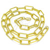 Oro Laminado Basic Necklace, Gold Filled Style Paperclip Design, Polished, Golden Finish, 04.341.0081.18