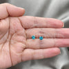 Sterling Silver Stud Earring, with Blue Topaz Cubic Zirconia, Polished, Silver Finish, 02.397.0040.12