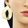 Oro Laminado Stud Earring, Gold Filled Style Teardrop and Twist Design, Polished, Golden Finish, 02.213.0605