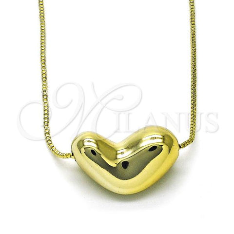 Oro Laminado Pendant Necklace, Gold Filled Style Chunky Design, Polished, Golden Finish, 04.213.0311.18