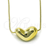 Oro Laminado Pendant Necklace, Gold Filled Style Heart Design, Polished, Golden Finish, 04.213.0311.18