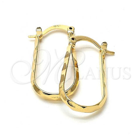 Oro Laminado Medium Hoop, Gold Filled Style Diamond Cutting Finish, Golden Finish, 5.153.038