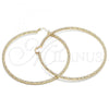 Oro Laminado Extra Large Hoop, Gold Filled Style Diamond Cutting Finish, Golden Finish, 02.213.0150.80
