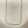Oro Laminado Basic Necklace, Gold Filled Style Curb Design, Polished, Golden Finish, 5.222.008.24