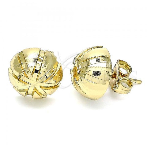 Oro Laminado Stud Earring, Gold Filled Style Polished, Golden Finish, 02.100.0116.1