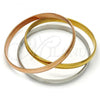 Stainless Steel Trio Bangle, Polished, Tricolor, 07.244.0001.04 (05 MM Thickness, Size 4 - 2.25 Diameter)