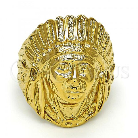 Oro Laminado Mens Ring, Gold Filled Style Polished, Golden Finish, 01.185.0008.09 (Size 9)
