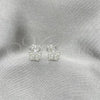Sterling Silver Stud Earring, Butterfly Design, White Enamel Finish, Silver Finish, 02.406.0025.03