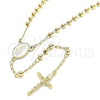 Oro Laminado Thin Rosary, Gold Filled Style Guadalupe and Crucifix Design, Polished, Golden Finish, 09.213.0021.24
