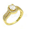Oro Laminado Multi Stone Ring, Gold Filled Style with White Cubic Zirconia and White Crystal, Polished, Golden Finish, 01.99.0065.09 (Size 9)