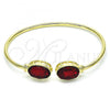 Oro Laminado Individual Bangle, Gold Filled Style with Siam Crystal, Polished, Golden Finish, 07.380.0005