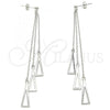 Sterling Silver Long Earring, Polished, Rhodium Finish, 02.366.0012