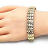 Oro Laminado Fancy Bracelet, Gold Filled Style Diamond Cutting Finish, Golden Finish, 03.100.0058.07