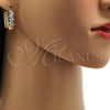Oro Laminado Small Hoop, Gold Filled Style with White Cubic Zirconia, Polished, Golden Finish, 02.196.0039.15