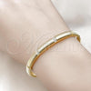 Oro Laminado Individual Bangle, Gold Filled Style with White Micro Pave, Polished, Golden Finish, 07.60.0010