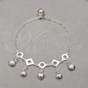 Sterling Silver Fancy Bracelet, Shell and Rolo Design, Polished, Silver Finish, 03.409.0120.08