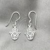Sterling Silver Dangle Earring, Hand Design, Polished, Silver Finish, 02.399.0015