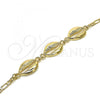 Oro Laminado Fancy Bracelet, Gold Filled Style Shell Design, Polished, Golden Finish, 03.63.2082.07