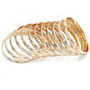 Gold Plated Dozen Bangle, Diamond Cutting Finish, Tricolor, 5.264.002.05 (06 MM Thickness, Size 5 - 2.50 Diameter)