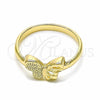 Oro Laminado Elegant Ring, Gold Filled Style Butterfly Design, Polished, Golden Finish, 01.233.0001.09 (Size 9)