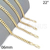 Oro Laminado Basic Necklace, Gold Filled Style Miami Cuban Design, Polished, Golden Finish, 04.63.1398.22