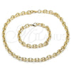 Oro Laminado Necklace and Bracelet, Gold Filled Style Polished, Golden Finish, 06.372.0063