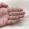 Oro Laminado Fancy Necklace, Gold Filled Style Puff Mariner Design, Polished, Golden Finish, 04.326.0006.22