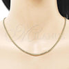 Oro Laminado Basic Necklace, Gold Filled Style Miami Cuban Design, Diamond Cutting Finish, Golden Finish, 04.63.1424.22