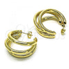 Oro Laminado Medium Hoop, Gold Filled Style Hollow Design, Polished, Golden Finish, 02.213.0455.30