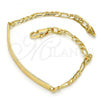 Oro Laminado ID Bracelet, Gold Filled Style Figaro Design, Polished, Golden Finish, 5.226.011.1.07