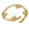 Oro Laminado Charm Bracelet, Gold Filled Style Elephant Design, Diamond Cutting Finish, Golden Finish, 03.63.1790.07
