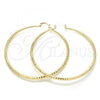 Oro Laminado Extra Large Hoop, Gold Filled Style Diamond Cutting Finish, Golden Finish, 02.213.0164.70