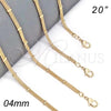 Oro Laminado Basic Necklace, Gold Filled Style Polished, Golden Finish, 04.213.0106.20