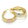 Oro Laminado Medium Hoop, Gold Filled Style Matte Finish, Tricolor, 02.106.0015.1.30